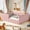 Pink, variant on Bellemave Queen Size Upholstered Floor Bed with Full Surround Padded Safety Guardrails, Teddy Fleece Montessori Floor Bed Frame, Blue