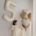 thumbnail image 2 of Globos de helio de papel de aluminio Digital grande para niños y adultos, globos de números de Color crema, de feliz cumpleaños decoración de fiesta, boda, 32, 40 pulgadas, 1-9, 2 of 4
