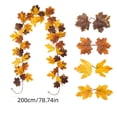 thumbnail image 3 of HOZVOMI Artificial Maple Leaf Wreath, Fall Thanksgiving Garland Decoration for Home Party, Flexible Simulation Rattan for Fireplace Mantel Door Frame Railing Indoor Outdoor Use, 3 of 8