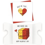 Funny Valentines Day Card For Husband, Wife, Him or Her - Romantic Card - Hold Me Tight and Never Lego - 5 x 5 Inches$$Office