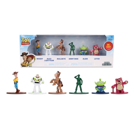 Toy Story Nano Metalfigs 6-Pack Die-Cast Mini Figures 1.65-Inch Scale – Woody Buzz Bullseye Army Man Alien Lotso by Jada Toys Toy Story Nano Metalfigs 6-Pack Die-Cast Mini Figures 1.65-Inch Scale – Woody Buzz Bullseye Army Man Alien Lotso by Jada Toys