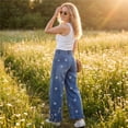 thumbnail image 7 of Floral Barrel Jeans, 2026 Floral Print Wide Leg Jeans Y2k Patchwork Baggy Boyfriend Denim Pants Blue M, 7 of 7
