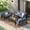 Blue, variant on RoyalCraft 4 Piece Aluminum Sectional Outdoor Conversation Sets with Sofa and Table, Grey/Grey