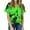 Green, variant on Womens Shirts Black Women's Tie-dye V Neck Tunic Tops Crack Color Print Loose Short Sleeve Tops Blouse Gift for Womens Tops