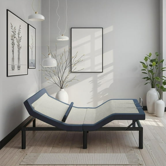 King Size Metal Platform Bed Frame with Head/Foot Tilt and Lumbar Adjustment, Gray for Master Bedroom