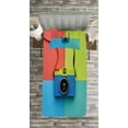 thumbnail image 3 of Ambesonne Pastel Quilted Bedspread Set 2 Pcs, Retro Camera Hipster, Twin Size, Multicolor, 3 of 3