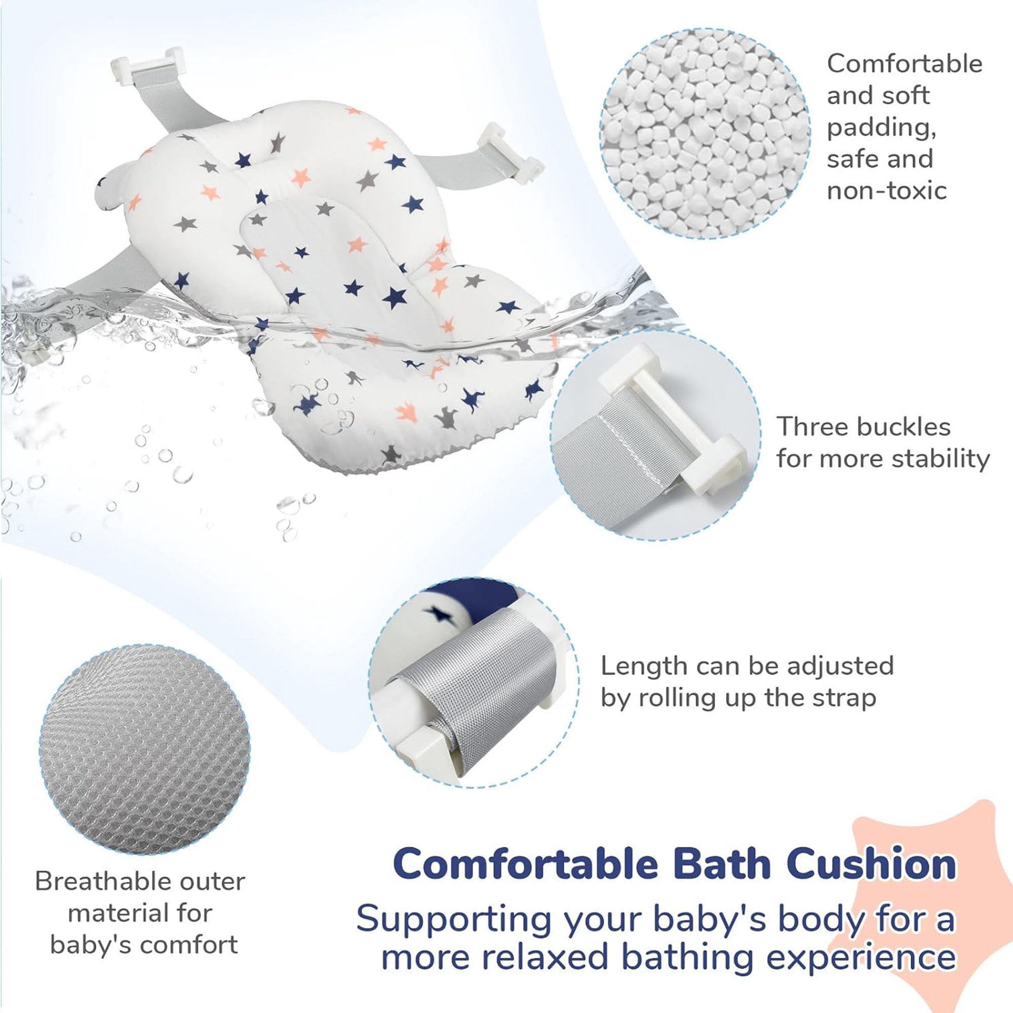 Morfone Baby Bathtub,Collapsible Bathtub for Newborn to Toddler,Durable Essential Infant Bath Tub, Blue