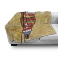 thumbnail image 3 of Tiki Bar Soft Flannel Fleece Throw Blanket, Colorful Vivid on Vintage Style Backdrop Geometric Prehistoric, Cozy Plush for Indoor and Outdoor Use, 50" x 60", Multicolor, by Ambesonne, 3 of 6