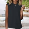 thumbnail image 3 of ManxiVoo Women's Collared Sleeveless Shell Top Slimming Silky Blouse Versatile Layering Piece for Under Suits Office Wear XXXL Size Black, 3 of 10