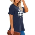 thumbnail image 4 of Anbech St. Patrick's Day Plus Size T-Shirts for Women Graphic Plaid Clover Print Tees Shamrock Short Sleeves T-Shirt with Round Neck, 4 of 4
