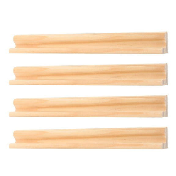 HOMEMAXS 4pcs Wooden Domino Trays Wood Domino Racks Domino Holders for Domino Tiles