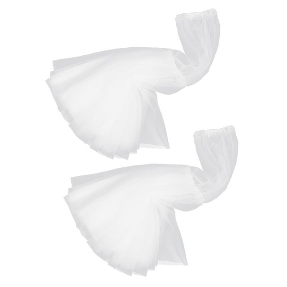 SOPOTUTU 1 Pair White Bridal Wedding Dress Sleeves for Women, Simple Elegant Design, Comfortable Fit