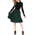 thumbnail image 2 of MODA NOVA Junior's Plaids Elastic Waist Knee Length Worsted A Line Skirt, 2 of 6