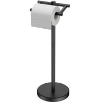 TVOFEK Freestanding Toilet Paper Holder Stand, Toilet Roll Holder Stainless Steel, Post Pivoting Design & Stable Weighted Base, Matte Black