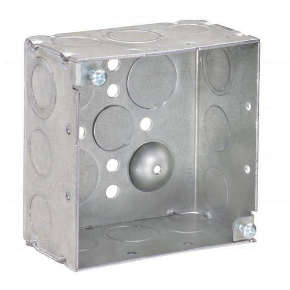 4 x 2.12 in. Steel Metallic 2-Gang Square Box
