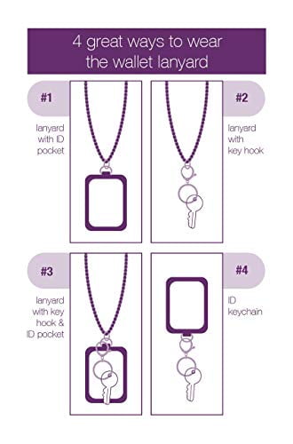BooJee Beads Lanyard Wallet for Women 19" Lanyards for Id Badges with Card Pocket & Key Ring for Nurses Office Workers Teachers Students (Chance)