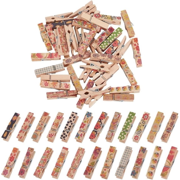 10pcs Wooden Bag Clips 10 Styles Colorful Wood Clothes Pins Storage Clips Potato Chip Bag Clips for Hanging Photos Cards Outdoor Crafts Decorative Laundry Craft Food Opened Bags Multi-color