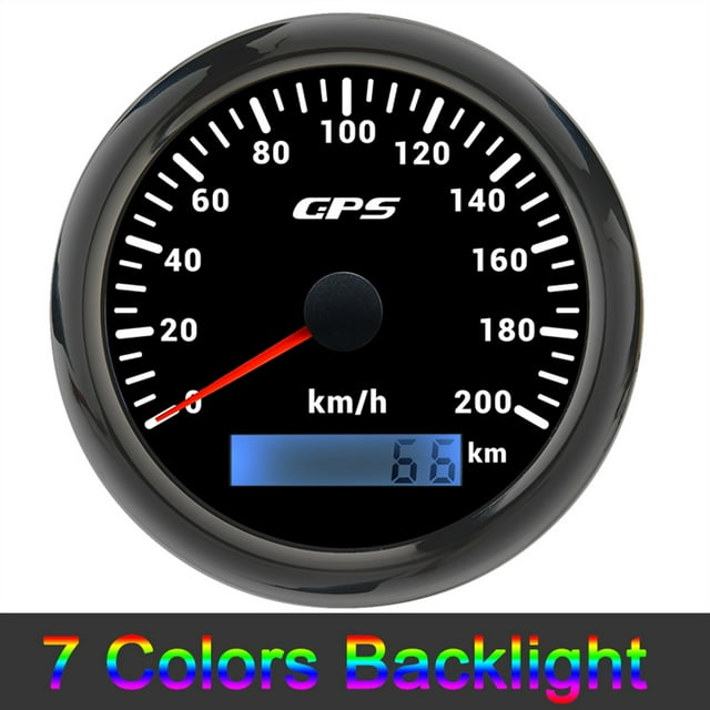 85MM GPS Speedometer 30/60/120/200KMH 9-30V 7 Colors Backlight Odometer Speed Gauge Meter GPS Antenna For Motorcycle Accessories ,Wide Applicability