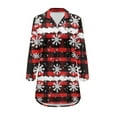 thumbnail image 3 of Yuyamidu Buffalo Grid Button Down Nightgowns for Women Snowflake Long Sleeve Night Gowns Christmas Pajama Dress House Dress Plus Size XL Casual Sleepshirts with Pockets, 3 of 7