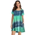 thumbnail image 4 of Casual Short Sleeve T Shirt Dresses for Women, CRAYNER Flowy Summer Dresses Loose Swing Sun Dress with Pockets, S, 4 of 8