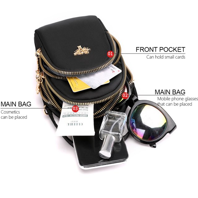 Bolso Bandolera Lady Crossbody Bag Fashion Mobile Phone Bag Portable Casual para vacaciones (negro) Ndcxsfigh Para Estrenar