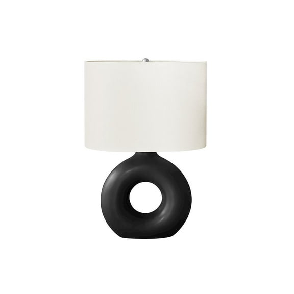 Lighting - 24"h - Table Lamp - Black Ceramic - Ivory/Cream Shade - Contemporary