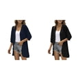 thumbnail image 1 of (2-Pack) Kcodviy Women Casual Cardigan Three Female Sweaters and Cardigans Quarter Sleeve Open Front Fall Sweaters for Women Plus Size Lightweight Dots Cardigan Draped Long Kimonos for Women Ruffles, 1 of 7