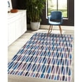 thumbnail image 4 of Retro Decorative Rug, Sixties and Seventies Style Geometric Round Shaped Repeated Symmetric Design, Quality Carpet for Bedroom Dorm and Living Room, 6 Sizes, Sea Blue, by Ambesonne, 4 of 4
