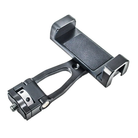 Image of Phone Tripod Mount Adapter Phone Holder Stand with 2 Cold Shoe Phone Clip Smartphone Clamp Mount for Video Live Monopod Smartphone