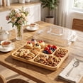 thumbnail image 6 of Bamboo Cheese Board with Clear Acrylic Lid, Leakproof & Reversible, Serving Platter for Parties & Camping, 6 of 12