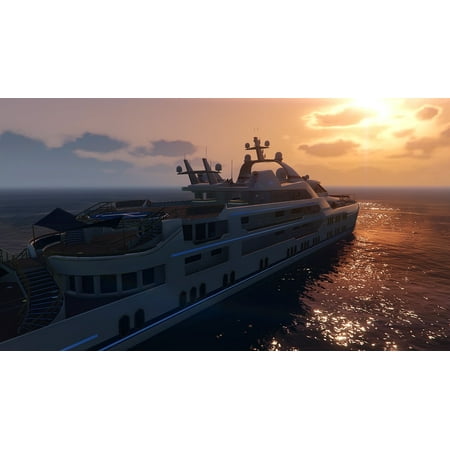 Canvas Print Sunset Yacht GTA V Video Game Stretched Canvas 10 x