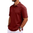 thumbnail image 4 of Hsovts Polo Shirts for Men Cotton Pique Short Sleeve Summer T-Shirts Business Casual Collared Moisture Wicking Golf Shirts Wine L, 4 of 8