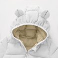 thumbnail image 3 of FRSASU Clearance Baby Infant Girls Winter Warm Hooded Coat Jacket Thick Warm Clothes Zipper Coat White 4-5 Years, 3 of 5