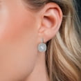 thumbnail image 4 of Gem Stone King 3.12 Ct Round White Created Sapphire Rhodium Plated Earrings, 4 of 6