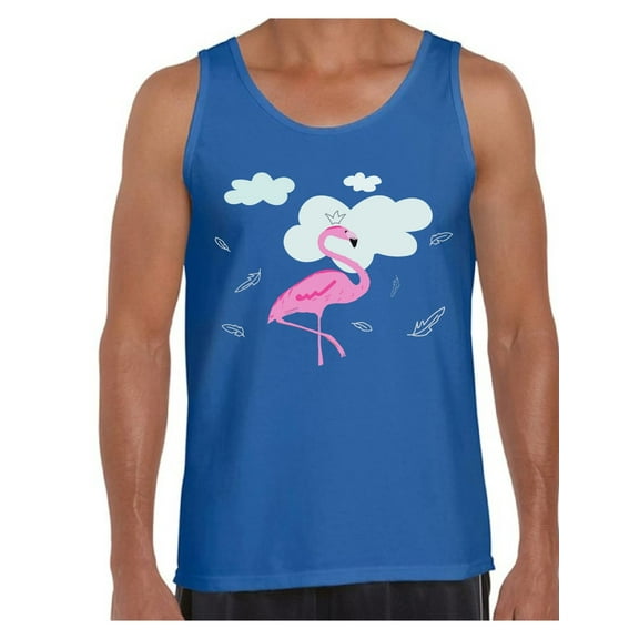 Awkward Styles Flamingo in Clouds Shirts Beach Collection for Men Pink Flamingo Tank Top for Men Beach Shirts Summer Clothes for Men Flamingo Tank Top Pink Flamingo Tshirt for Men Pink Flamingo Gifts
