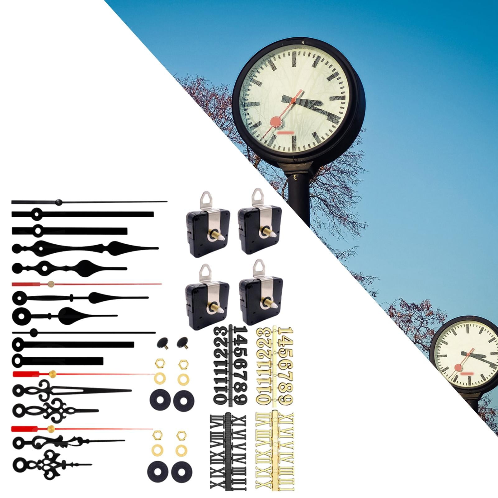 WLPZXP 4x Quartz Wall Clock Movement Kit Repair Tool with 6 Different Pairs of Hands ,
