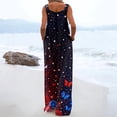 thumbnail image 4 of Iaqnaocc 4th Of July Outfits for Women Independence Day American Flag Stars Womens Jumpsuit Flag Sleeveless Wide Leg Summer Adjustable Strap Loose Fit Jumpsuits Rompers Navy 2XL, 4 of 4