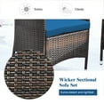 thumbnail image 6 of Costway 4 Piece Rattan Outdoor Patio Dining Set, Mix Brown/Peacock Blue, 6 of 11