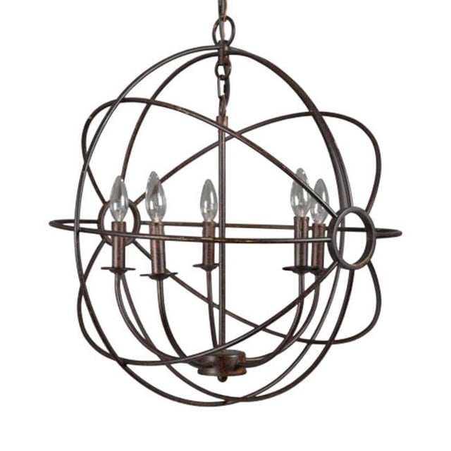Yosemite SCFP2005-5-RS Shooting Star Five Light Mini Chandelier, Rustic Black