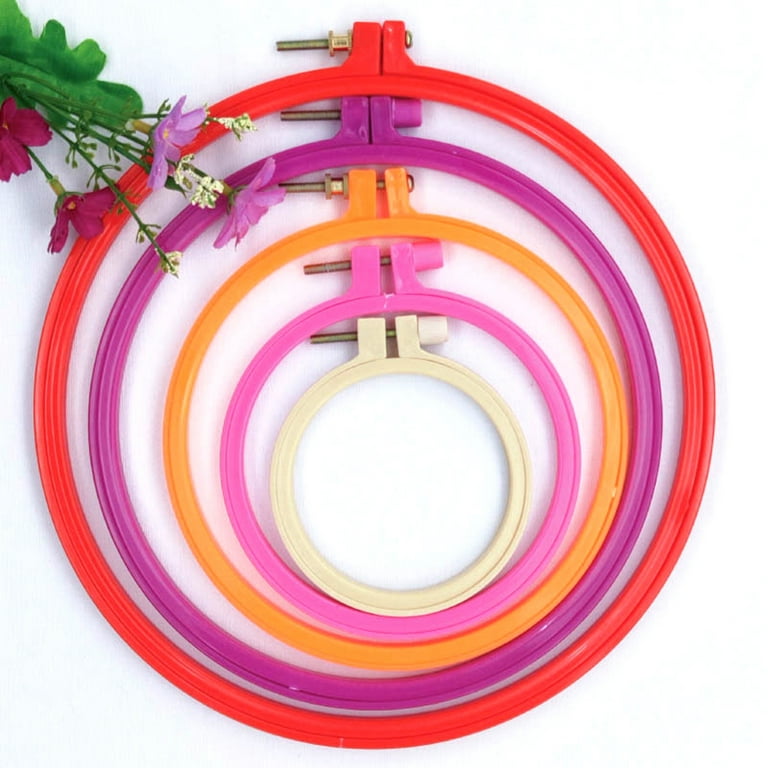 Oval Embroidery Hoops Imitated Wood Cross Stitch Hoop Frame Display Ring  Set, 5 Sizes 5 Pack 
