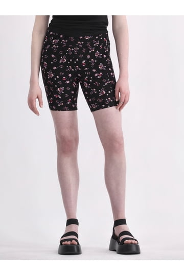 Short Décontracté Noir Imprimé Pour Femme No Boundaries - Taille L (11-13), Doux En Rayon, Neuf Avec étiquettes