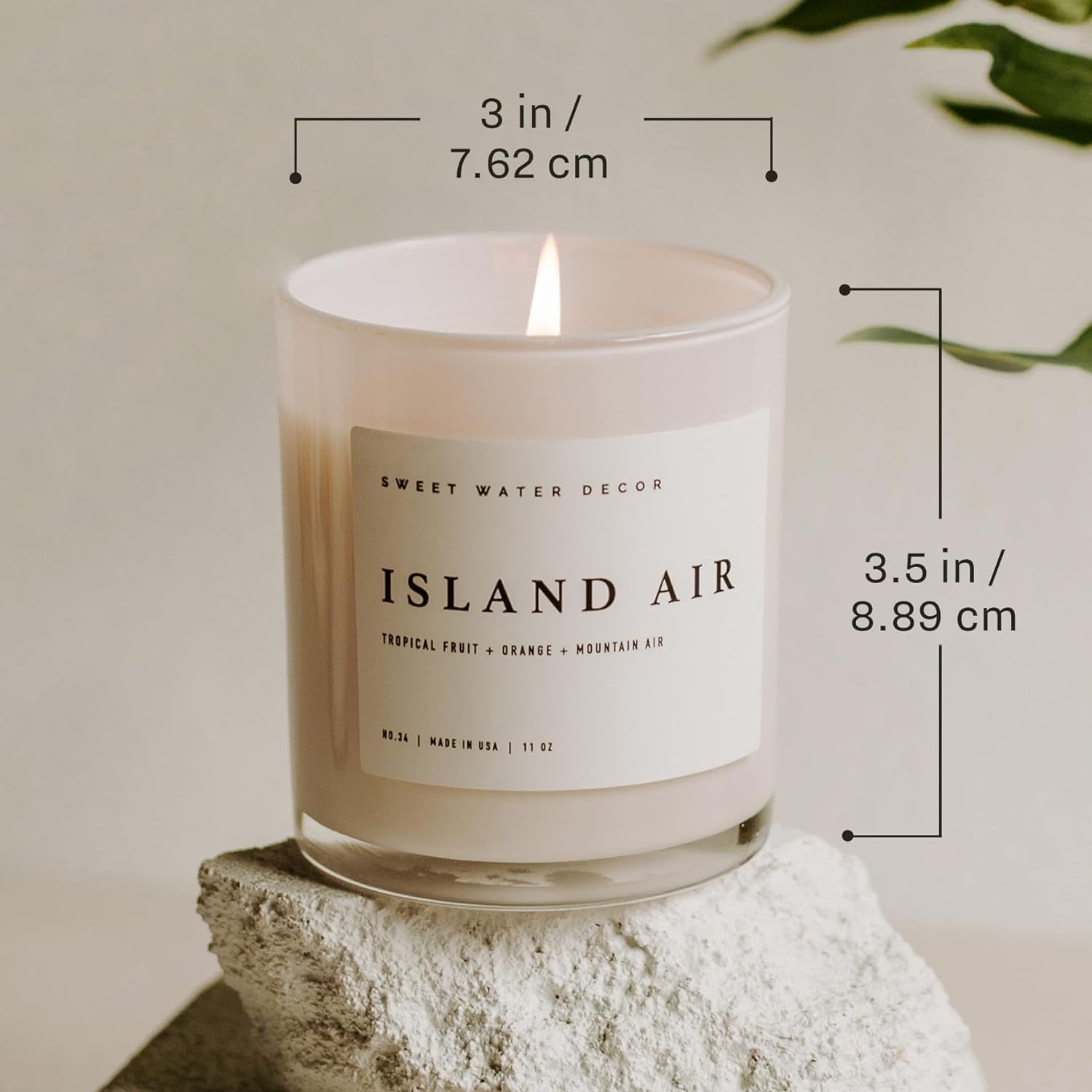 Coastal Lemon Scented Candles - Soy Candles with Lemon, Sea Salt, & Driftwood for Home Decor - Candle Wax with 50 Hours Burn Time - 11Oz Wood Lid White Jar Candles for Home Scented
