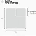 thumbnail image 3 of Top Split King Sheets Sets for Adjustable Beds - 800 Thread Count- 100% Egyptian Cotton 4Pcs Bed Sheets, Fits Upto 21'' Inch Deep Pockets, Light Blue Stripe- Split Down 34 inches from The top, 3 of 8