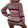 thumbnail image 2 of Robe Moulante Mini pour Femmes Boho Manches Longues Col Rond Robe Ajourée, 2 of 7