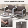 thumbnail image 6 of Costway 2 PCS Aluminum Single Sofa Outdoor Furniture Set with Thick Back & Seat Cushions Grey, 6 of 7