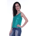 thumbnail image 5 of Moomaya Sparkle Sequin V-Neck Top For Women Adjustable Camisole Sexy Tanktop, 5 of 8