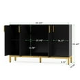 thumbnail image 2 of Armoire de Rangement Moderne, Buffet Console de 59 Pouces avec 4 Portes, Noir et Or, 2 of 8