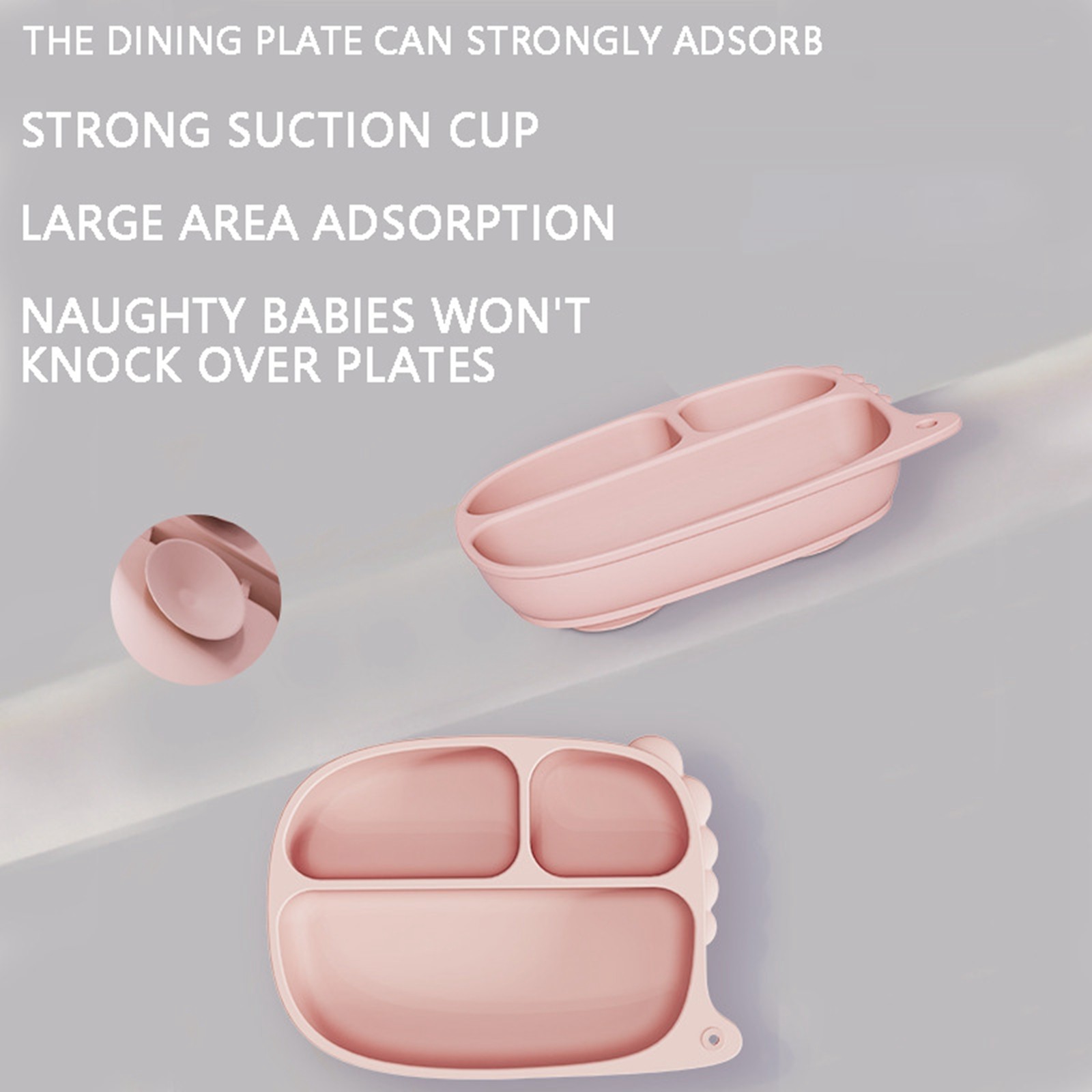 Silicone Baby Feeding Set Baby Led Weaning Supplies With Suction Cup Divider Tray Toddler Self Feeding Tableware Set High-quality