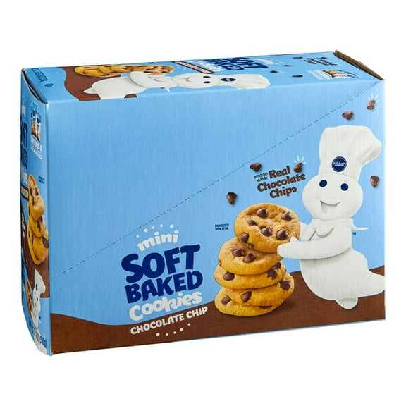 Pillsbury Mini Soft Chocolate Cookies – 6 ct ,3 oz Pack, Soft-Baked Snack Size Cookies
