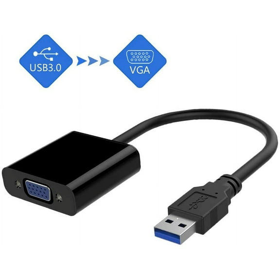 USB to VGA Adapter, USB 3.0 to VGA Adapter Multi-Display Video Converter 1080P External Video Card, Compatible with Windows 7/8 / 8.1/10 for Computer, Desktop, Laptop, PC, Monitor, Projector,HDTV
